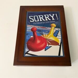 SORRY Vintage Game Collection Wooden Wood Box Case Bookshelf Edition